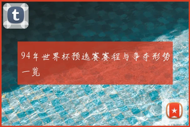 94年世界杯预选赛赛程与争夺形势一览